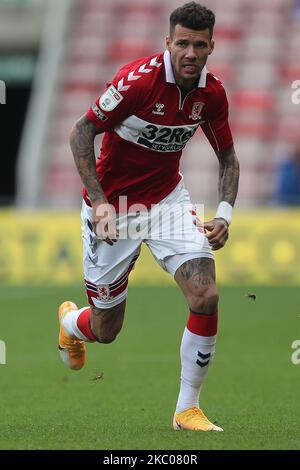 Marvin Johnson de Middlesbrough en action pendant le match du championnat Sky Bet entre Middlesbrough et Bournemouth au stade Riverside, Middlesbrough, Angleterre, sur 19 septembre 2020. (Photo de Mark Fletcher/MI News/NurPhoto) Banque D'Images