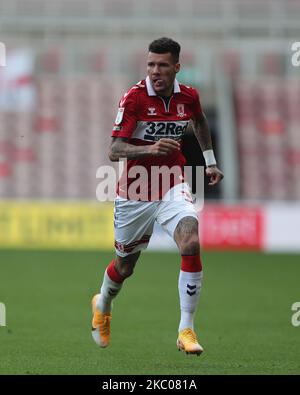 Marvin Johnson de Middlesbrough en action pendant le match du championnat Sky Bet entre Middlesbrough et Bournemouth au stade Riverside, Middlesbrough, Angleterre, sur 19 septembre 2020. (Photo de Mark Fletcher/MI News/NurPhoto) Banque D'Images