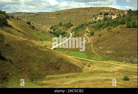 Paysage dans le comté de Hunedoara, Roumanie, environ 2001 Banque D'Images