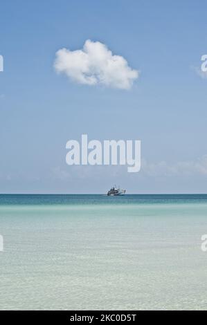 Golfe de Siam vu depuis les plages de l'île de Phu Quoc, Vietnam, en avril 2016. (Photo par Andrea Mancini/NurPhoto) Banque D'Images