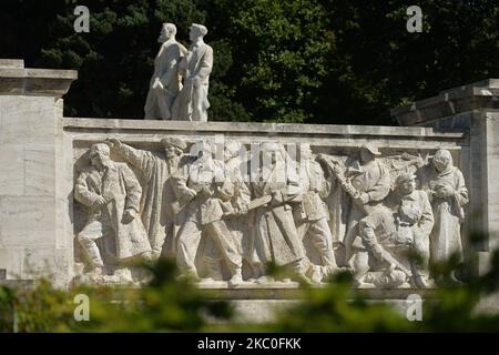 Mémorial de la bataille du col de Dukla à l'armée soviétique à Svidnik. Samedi, 19 septembre 2020, à Svidnik, région de Presov, Slovaquie. (Photo par Artur Widak/NurPhoto) Banque D'Images