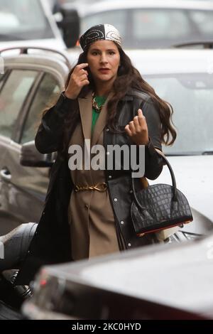 L'invité est vu lors du défilé de mode Francesca Liberatore lors de la semaine de la mode des femmes de Milan sur 25 septembre 2020 à Milan, Italie (photo de Mairo Cinquetti/NurPhoto) Banque D'Images