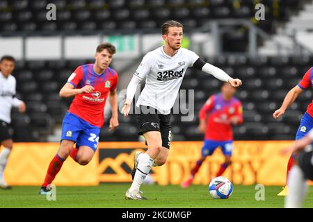 Max Bird of Derby County lors du match de championnat Sky Bet entre Derby County et Blackburn Rovers au Pride Park, DerbyDerby, Angleterre, le 26th septembre 2020. (Photo de Jon Hobley/MI News/NurPhoto) Banque D'Images