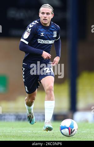 Kyle Taylor de Southend s'est Uni lors du match de la Sky Bet League 2 entre Southend United et Morecambe à Roots Hall, Southend, Angleterre, le 26th septembre 2020. (Photo de Jacques Feeney/MI News/NurPhoto) Banque D'Images