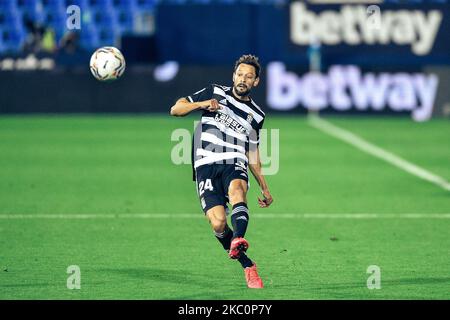 Alberto de la Bella pendant le match de la Ligue SmartBank entre CD Leganes et FC Cartagena à l'Estadio Municipal de Butarque sur 28 septembre 2020 à Leganes, Espagne . (Photo de Rubén de la Fuente Pérez/NurPhoto) Banque D'Images