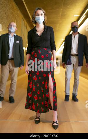 Andrea Levy pose lors de la présentation du nouveau théâtre Fernan Gomez qui rouvre après les travaux de rénovation pour l'adapter aux mesures de sécurité contre le coronavirus. Madrid, Espagne, sur 30 septembre 2020. (Photo par Oscar Gonzalez/NurPhoto) Banque D'Images