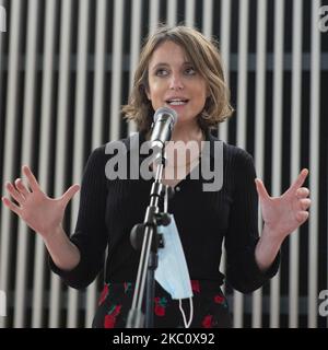 Andrea Levy pose lors de la présentation du nouveau théâtre Fernan Gomez qui rouvre après les travaux de rénovation pour l'adapter aux mesures de sécurité contre le coronavirus. Madrid, Espagne, sur 30 septembre 2020. (Photo par Oscar Gonzalez/NurPhoto) Banque D'Images