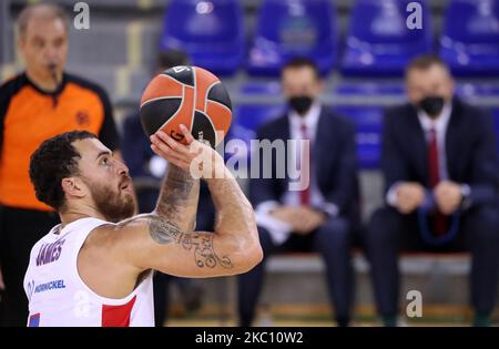 Mike James lors du match entre le FC Barcelone et le CSKA Moscou, correspondant à la semaine 1 de l'Euroligue, a joué au Palau Blaugrana, le 01st octobre 2020, à Barcelone, Espagne. (Photo de Joan Valls/Urbanandsport/NurPhoto) Banque D'Images