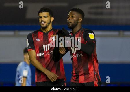 Jefferson Lerma, de Bournemouth, célèbre son premier but lors du match du championnat Sky Bet entre Coventry City et Bournemouth à St Andrews, Birmingham, Angleterre, le 2nd octobre 2020. (Photo de Leila Coker/MI News/NurPhoto) Banque D'Images