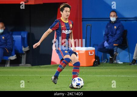 Le japonais Hiroki Abe, lors du match entre le FC Barcelone et le CF Badalona, correspondant à la deuxième division B, a joué au stade Johan Cruyff, le 03th octobre 2020, à Barcelone, en Espagne. (Photo de Noelia Deniz/Urbanandsport/NurPhoto) Banque D'Images