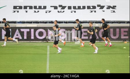 Session d'entraînement de l'équipe nationale tchèque avant le match de la Ligue des Nations de l'UEFA contre Israël avec seulement 8 joueurs à Haïfa, Israël sur 10 octobre 2020. (Photo par Raddad Jebarah/NurPhoto) Banque D'Images