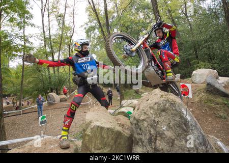 LAZZATE, ITALIE - 10 OCTOBRE 2020 : Toby Martin, équipe TRRS, en action lors des Championnats du monde FIM Trial2 2020 à Lazzate, Italie, on 11 octobre 2020. (Photo de Massimo Bertolini/NurPhoto) Banque D'Images