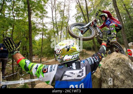 LAZZATE, ITALIE - 10 OCTOBRE 2020 : Lorenzo Gandola, Vertigo Team, en action lors des Championnats du monde FIM Trial2 2020 à Lazzate, Italie, on 11 octobre 2020. (Photo de Massimo Bertolini/NurPhoto) Banque D'Images