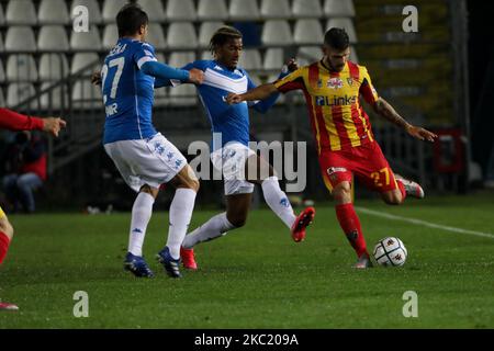 Marco Calderoni de Lecce en action pendant le match entre Brescia et Lecce pour la série B au Stadio Mario Rigamonti, Brescia, Italie, le 16 2020 octobre (photo de Mairo Cinquetti/NurPhoto) Banque D'Images