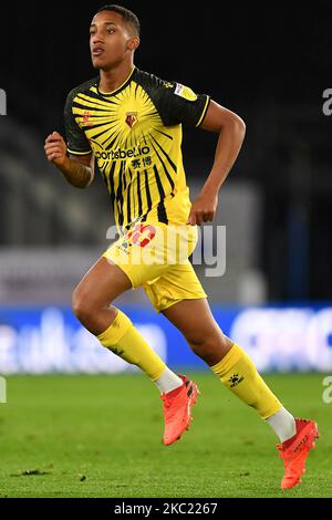 Joao Pedro de Watford lors du match de championnat Sky Bet entre Derby County et Watford au Pride Park, Derby, Angleterre, le 16th octobre 2020. (Photo de Jon Hobley/MI News/NurPhoto) Banque D'Images