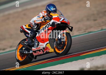 Alex Marquez (73) d'Espagne et Repsol Honda Team pendant le MotoGP d'Aragon au circuit d'Aragon de Motorland sur 18 octobre 2020 à Alcaniz, Espagne. (Photo de Jose Breton/Pics action/NurPhoto) Banque D'Images