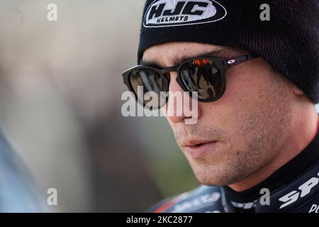 Albert Arenas (75) d'Espagne et Solunion Aspar Team Moto3 pendant le MotoGP d'Aragon au circuit d'Aragon de Motorland sur 18 octobre 2020 à Alcaniz, Espagne. (Photo de Jose Breton/Pics action/NurPhoto) Banque D'Images