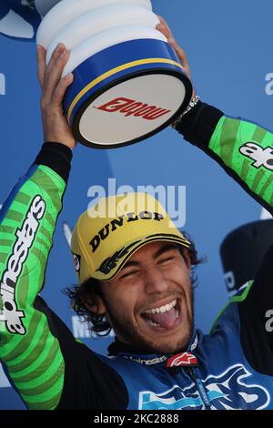 ENEA Bastianini (33) de l'Italie et Italtrans équipe de course pendant le MotoGP d'Aragon au circuit d'Aragon de Motorland sur 18 octobre 2020 à Alcaniz, Espagne. (Photo de Jose Breton/Pics action/NurPhoto) Banque D'Images