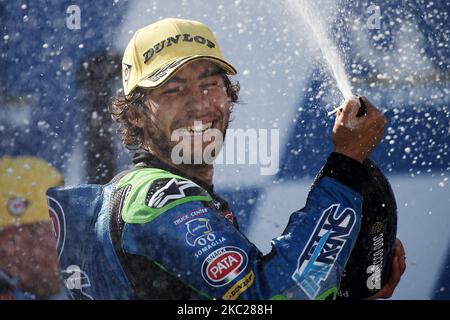 ENEA Bastianini (33) de l'Italie et Italtrans équipe de course pendant le MotoGP d'Aragon au circuit d'Aragon de Motorland sur 18 octobre 2020 à Alcaniz, Espagne. (Photo de Jose Breton/Pics action/NurPhoto) Banque D'Images