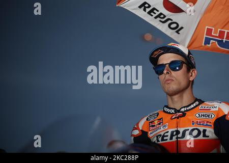 Alex Marquez (73) d'Espagne et Repsol Honda Team pendant le MotoGP d'Aragon au circuit d'Aragon de Motorland sur 18 octobre 2020 à Alcaniz, Espagne. (Photo de Jose Breton/Pics action/NurPhoto) Banque D'Images