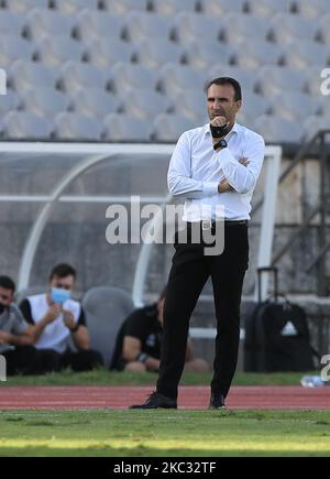 Sergio Vieira de SC Farense pendant le match de la Ligue nos entre Belenenenenses SAD et SC Farense à l'Estadio Nacional sur 31 octobre 2020 à Lisbonne, Portugal. (Photo de Paulo Nascimento/NurPhoto) Banque D'Images