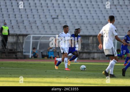 Amine de SC Farense en action pendant le match Liga nos entre Belenenenenses SAD et SC Farense à Estadio Nacional sur 31 octobre 2020 à Lisbonne, Portugal. (Photo de Paulo Nascimento/NurPhoto) Banque D'Images