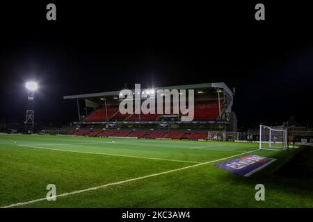 Une vue d'ensemble de la Findus Statnd lors du match Sky Bet League 2 entre Grimsby Town et Barrow au parc Blundell, Cleethorpes, le mardi 3rd novembre 2020. (Photo de Mark Fletcher/MI News/NurPhoto) Banque D'Images