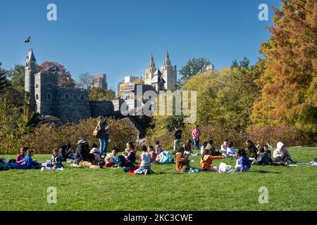 Belvedere Castle est un site d'intérêt dans Central Park, NYC, USA 2022 Banque D'Images