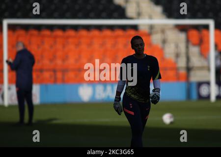 Becky Spencer (Tottenham Hotspur) regarde pendant la Super League 2020/21 de FA Womens entre Tottenham Hotspur et Reading FC à The Hive, on 7 novembre 2020. (Photo de Federico Guerra Moran/NurPhoto) Banque D'Images