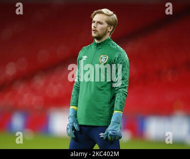 Gardien de but Caoimhn Kelleher (Liverpool) de la République d'Irlande lors de l'échauffement préalable au match pendant International friendly entre l'Angleterre et la République d'Irlande au stade Wembley , Londres, le 12th novembre 2020 (photo par action Foto Sport/NurPhoto) Banque D'Images