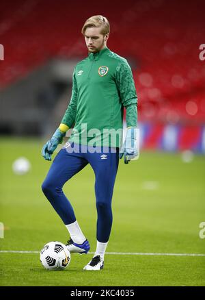 WEMBLEY, Royaume-Uni, NOVEMBRE 12:gardien de but Caoimhn Kelleher (Liverpool) de la République d'Irlande lors de l'échauffement préalable au match durant International friendly entre l'Angleterre et la République d'Irlande au stade de Wembley, Londres, le 12th novembre 2020 (photo par action Foto Sport/NurPhoto) Banque D'Images