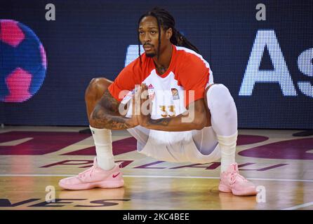 Emanuel Terry pendant le match entre le FC Barcelone et KK Crvena zvezda, correspondant à la semaine 10 de l'Euroligue, joué au Palau Blaugrana, le 20th novembre 2020, à Barcelone, Espagne. (Photo de Noelia Deniz/Urbanandsport/NurPhoto) Banque D'Images