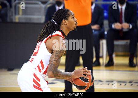 Emanuel Terry pendant le match entre le FC Barcelone et KK Crvena zvezda, correspondant à la semaine 10 de l'Euroligue, joué au Palau Blaugrana, le 20th novembre 2020, à Barcelone, Espagne. (Photo de Noelia Deniz/Urbanandsport/NurPhoto) Banque D'Images