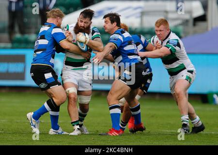 Gary Graham, de Newcastle Falcons, avance lors du match Gallagher Premiership entre Bath Rugby et Newcastle Falcons au terrain de loisirs de Bath, le dimanche 22nd novembre 2020. (Photo de Chris Lishman/MI News/NurPhoto) Banque D'Images