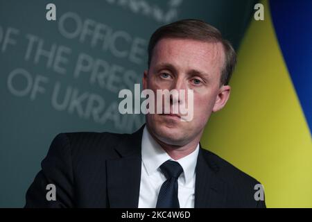 Kiev, Ukraine. 04th novembre 2022. KIEV, UKRAINE - le 4 NOVEMBRE 2022 - le conseiller en sécurité nationale auprès du président des États-Unis Jake Sullivan assiste à une réunion d'information conjointe avec le chef du bureau du président de l'Ukraine Andriy Yermak, Kiev, capitale de l'Ukraine. Credit: UKRINFORM/Alamy Live News Banque D'Images