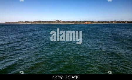 Une vue aérienne de la plage de Flynns à Port Macquarie, en Australie Banque D'Images