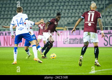 Soualiho Meite pendant la série Un match entre le FC de Turin et l'UC Sampdoria au Stadio Olimpico Grande Torino sur 30 novembre 2020 à Turin, Italie. (Photo par Alberto Gandolfo/NurPhoto) Banque D'Images