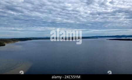 Une vue aérienne du lac Myall en Nouvelle-Galles du Sud, en Australie Banque D'Images