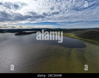 Une vue aérienne du lac Myall en Nouvelle-Galles du Sud, en Australie Banque D'Images