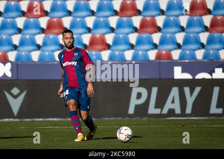 Ruben Vezo avant de Levante lors du match espagnol de la Liga entre Levante UD et Getafe CF au stade Ciutat de Valence sur 5 décembre 2020. (Photo de Jose Miguel Fernandez/NurPhoto) Banque D'Images