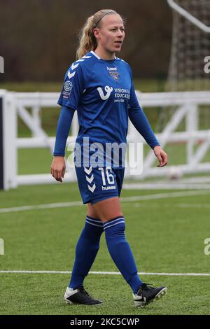 Ellie Christon de Durham Women lors du match de championnat féminin FA entre Durham Women FC et Blackburn Rovers au château de Maiden, à Durham City, le dimanche 6th décembre 2020. (Photo de Mark Fletcher/MI News/NurPhoto) Banque D'Images