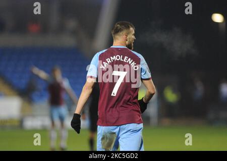 West Hams Andriy Yarmolenko lors du match de Trophée de l'EFL entre Peterborough et West Ham United à London Road, Peterborough, le mardi 8th décembre 2020. (Photo de Ben Pooley/MI News/NurPhoto) Banque D'Images