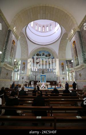 Cérémonie funéraire de l'archevêque algérien Henri Teissier à la cathédrale notre-Dame d'Afrique à Alger sur 9 décembre 2020, Teissier meurt à l'âge de 91 ans en France. (Photo de Billal Bensalem/NurPhoto) Banque D'Images