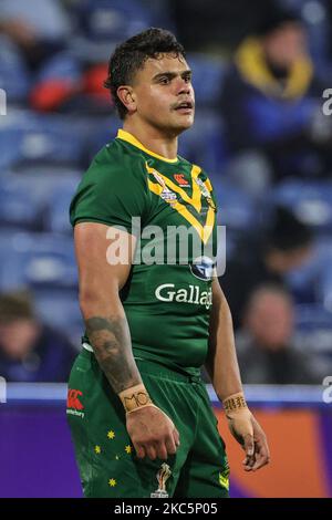 Huddersfield, Royaume-Uni. 04th novembre 2022. Latrell Mitchell d'Australie pendant le match de finale de la coupe du monde de rugby à 2021 quarts l'Australie contre le Liban au stade John Smith, Huddersfield, Royaume-Uni, 4th novembre 2022 (photo de Mark Cosgrove/News Images) Credit: News Images LTD/Alay Live News Banque D'Images