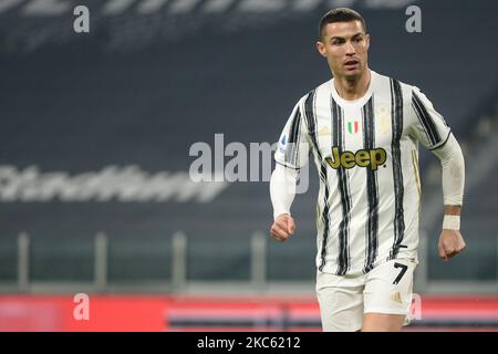 Cristiano Ronaldo de Juventus FC déception lors de la série Un match entre Juventus et Atalanta BC au stade Allianz sur 16 décembre 2020 à Turin, Italie. (Photo par Alberto Gandolfo/NurPhoto) Banque D'Images
