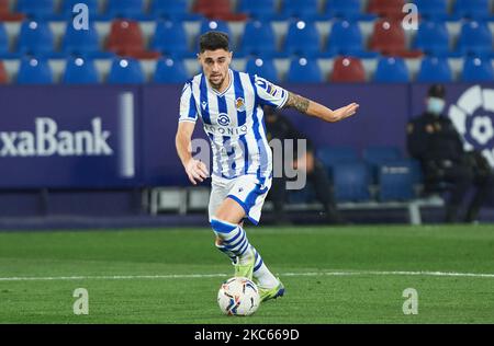 Martin Merquelanz de Real Sociedad pendant la Liga Santander Mach entre Levante UD et Real Sociedad à Estadio Ciutat de Valencia, le 19 décembre 2020 à Valence, Espagne (photo de Maria Jose Segovia/NurPhoto) Banque D'Images