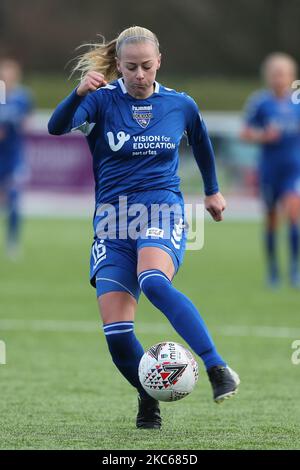 Ellie Christon de Durham Women lors du match de championnat féminin FA entre Durham Women FC et Liverpool au château de Maiden, à Durham City, le dimanche 20th décembre 2020. (Photo de Mark Fletcher/MI News/NurPhoto) Banque D'Images