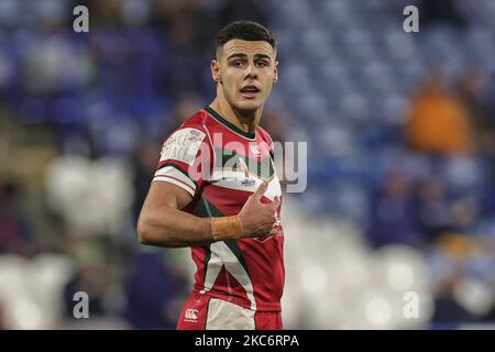 Huddersfield, Royaume-Uni. 04th novembre 2022. Jacob Kiraz, du Liban, lors du match de finale de la coupe du monde de rugby 2021 quarts, Australie contre Liban au stade John Smith, Huddersfield, Royaume-Uni, 4th novembre 2022 (photo de Mark Cosgrove/News Images) à Huddersfield, Royaume-Uni, le 11/4/2022. (Photo de Mark Cosgrove/News Images/Sipa USA) crédit: SIPA USA/Alay Live News crédit: SIPA USA/Alay Live News Banque D'Images