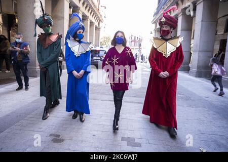 Andrea Levy présente comment la célébration de la parade des trois Rois sera cette année, qui sera différente en raison de Covid-19, à Madrid (Espagne), sur 3 janvier 2021. (Photo par Oscar Gonzalez/NurPhoto) Banque D'Images