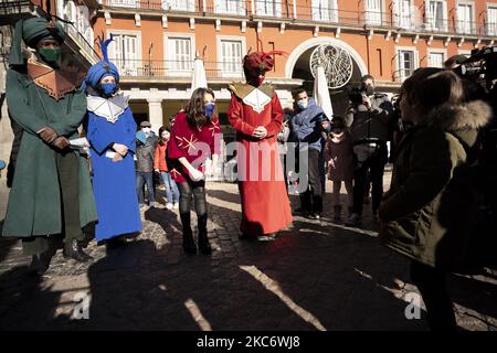 Andrea Levy présente comment la célébration de la parade des trois Rois sera cette année, qui sera différente en raison de Covid-19, à Madrid (Espagne), sur 3 janvier 2021. (Photo par Oscar Gonzalez/NurPhoto) Banque D'Images